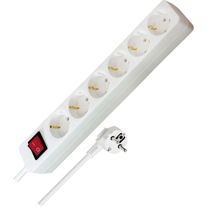BRENNENSTUHL Steckdosenleiste -6 Steckdosen + Schalter,  1400 mm Kabel, weiß