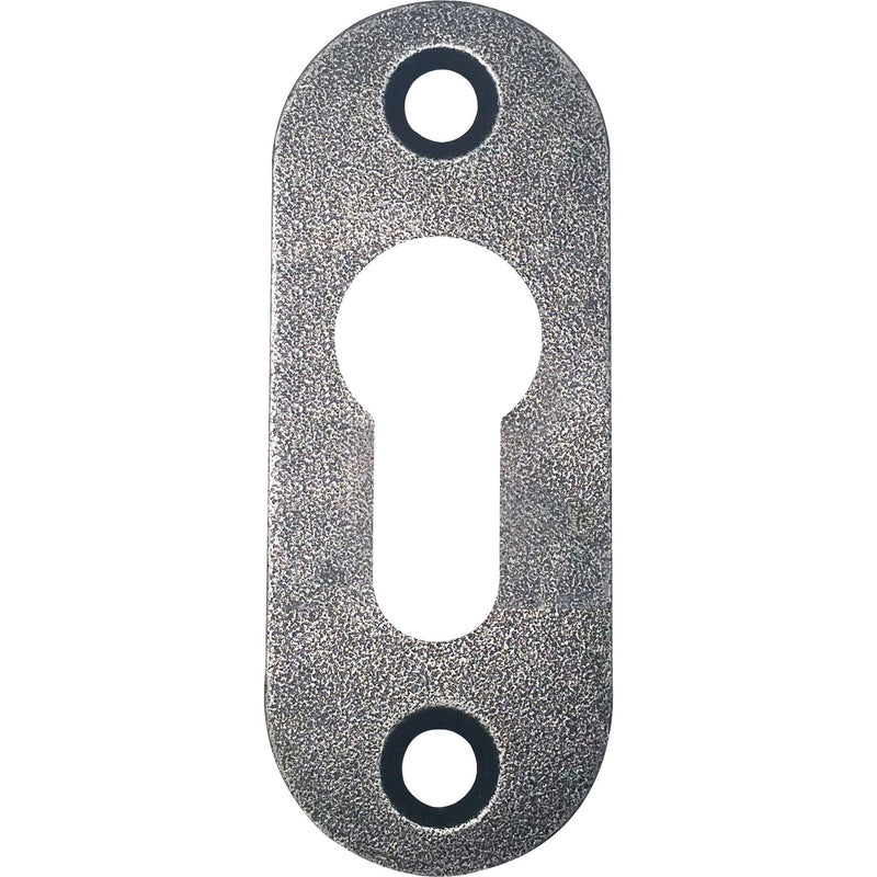 HALCÖ Zylinderrosette STUBAI, oval, 26 x 66 mm, verzinkt schwarz hell passiviert