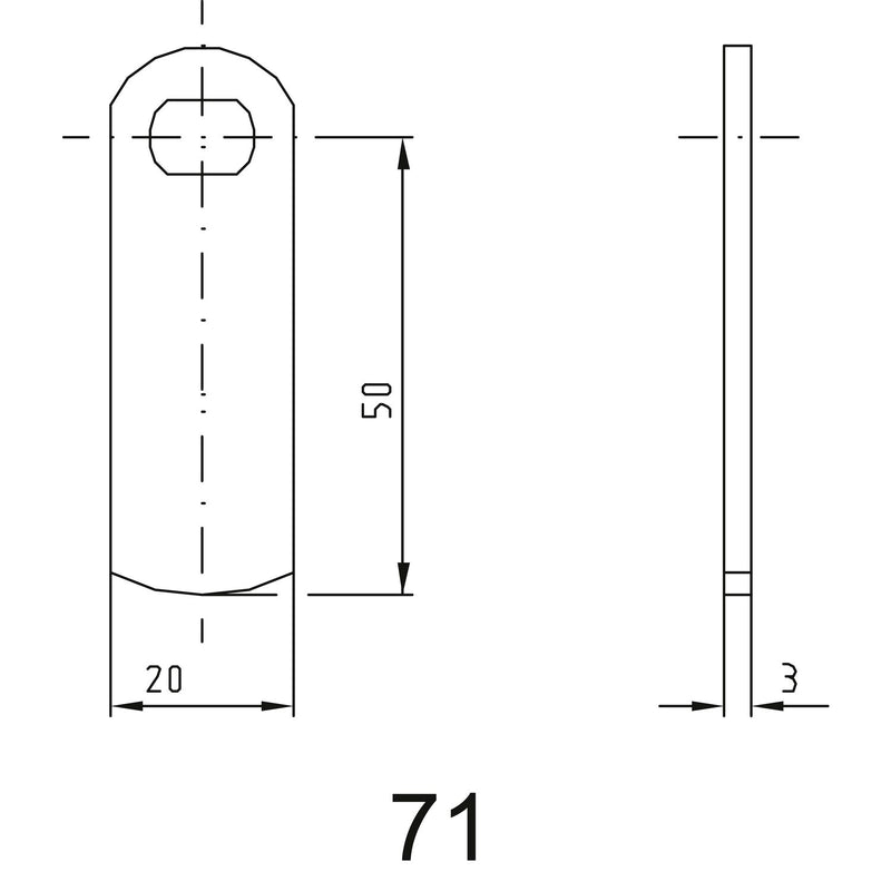 ASSA ABLOY Sperrnase für Elektronisches Schrankschloss Sense+PIN, Nr.71,gerade (ST 30)