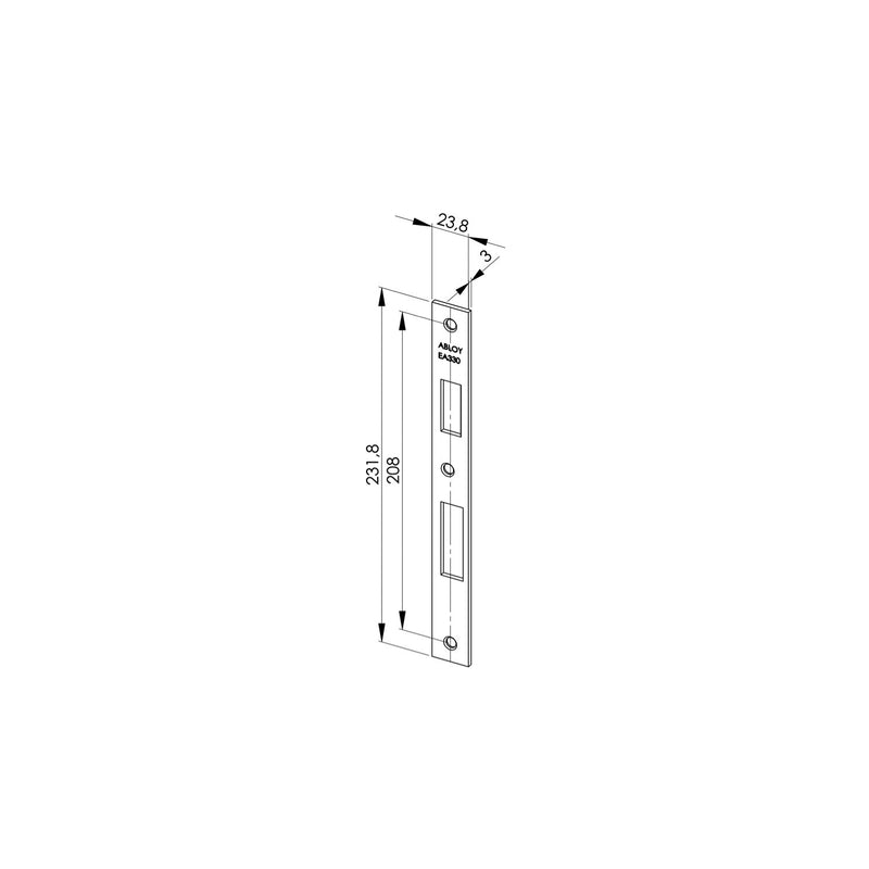 Schließblech EA 330 für Elektro-Sicherheitsschlösser, 231,8 x 23,8 x 3 mm (ST 1)